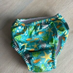 i play. by green sprouts baby boys Reusable Swim Diaper Aqua fish 6 Months